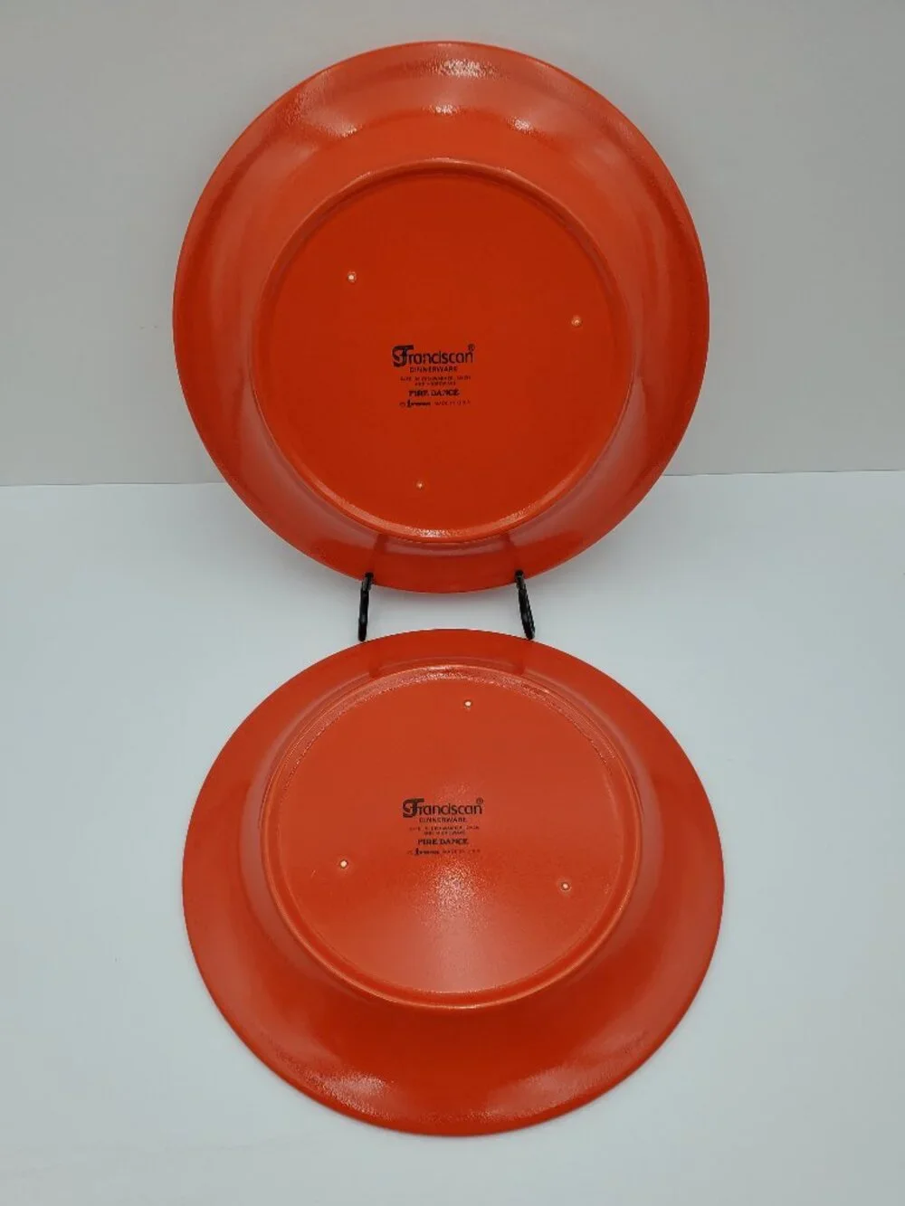 Franciscan Fire Dance Dinner Plates Interpace Kaleidoscope Red Orange Plates
